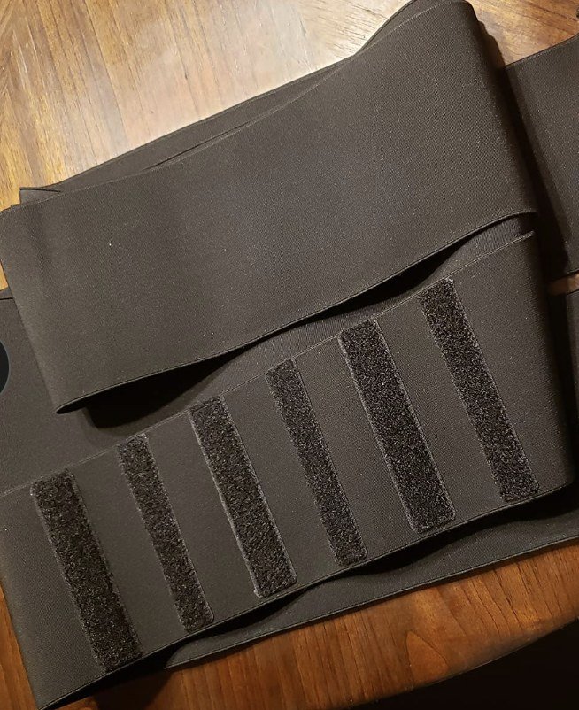 Waist trainer material and velcro detail